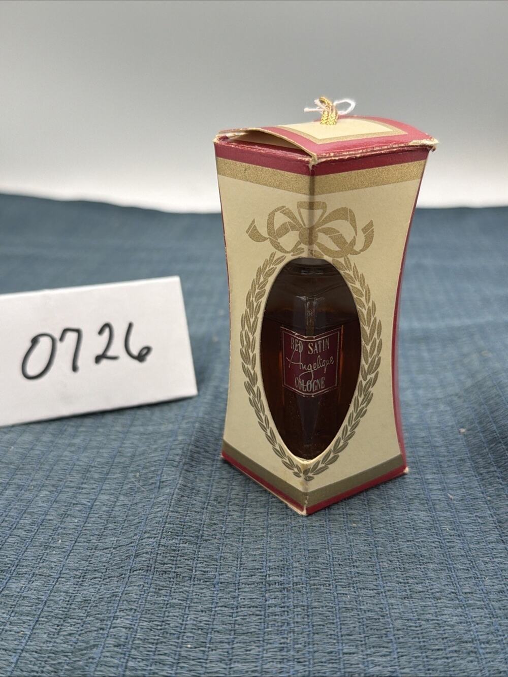 Red SATIN Angelique COLOGNE Vintage Glass Perfume Bottle Vanity Decor New Box
